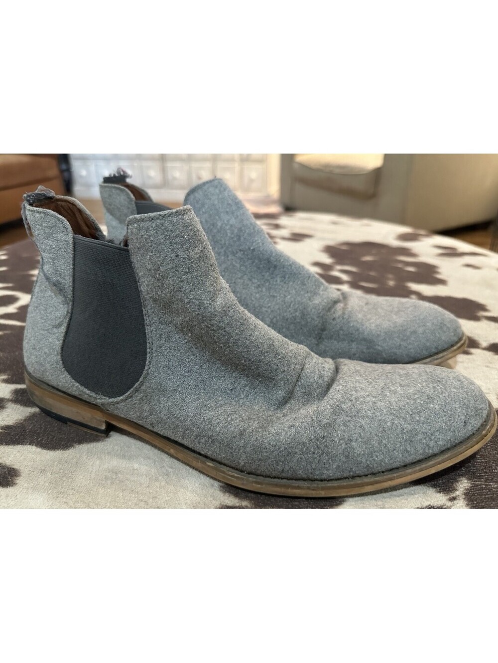 Polar Fox Barrett MPX806058 Mens 10.5 Gray Wool Chelsea Ankle Boots Dress